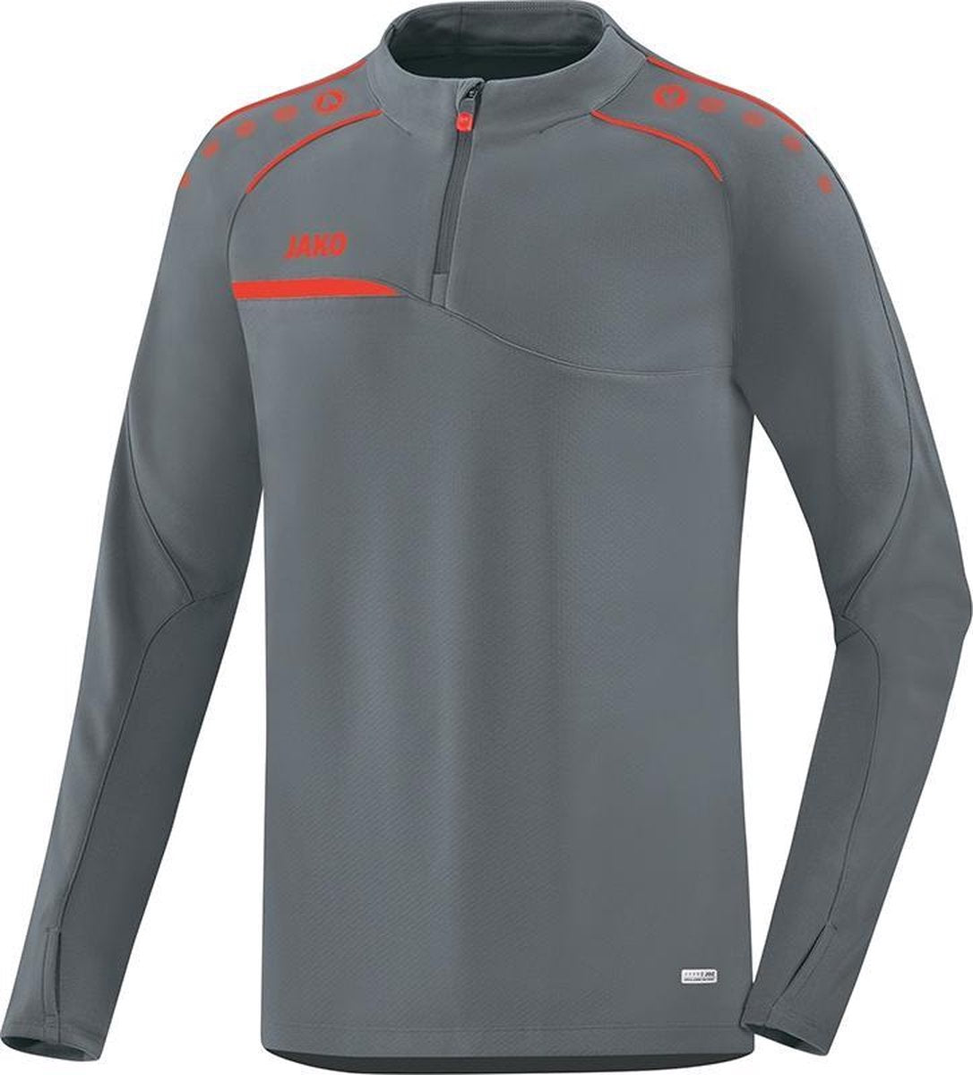 Jako Ziptop Prestige Steengrijs-Flame Maat 2XL