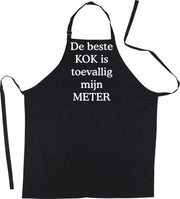 Mijncadeautje - Schort - De beste kok is toevallig mijn - METER - Mooie - grappige - leuke Keukenschort - Zwart