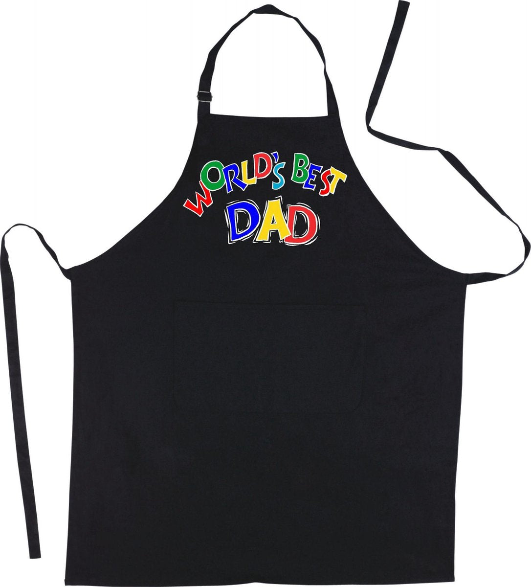 Schort - World's Best Dad - exclusieve keuken- of barbecueschort - 90% polyester en 10% katoen -zwart
