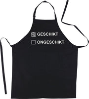 Mijncadeautje Schort Geschikt of Ongeschikt - Mooie - grappige - leuke Keukenschort - Zwart