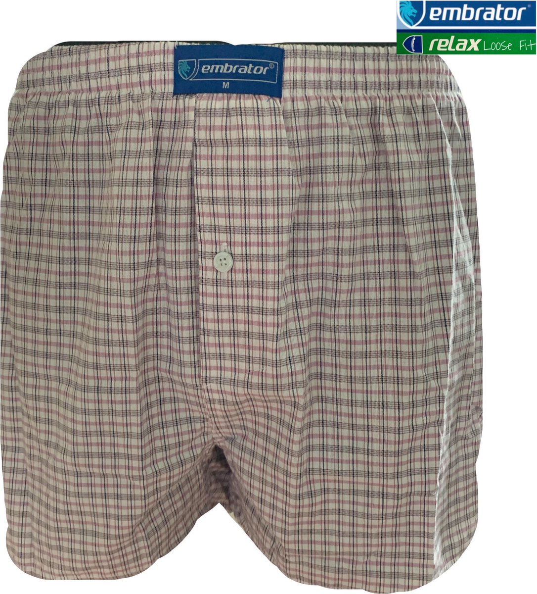 Embrator mannen Boxershort geweven katoen lila L