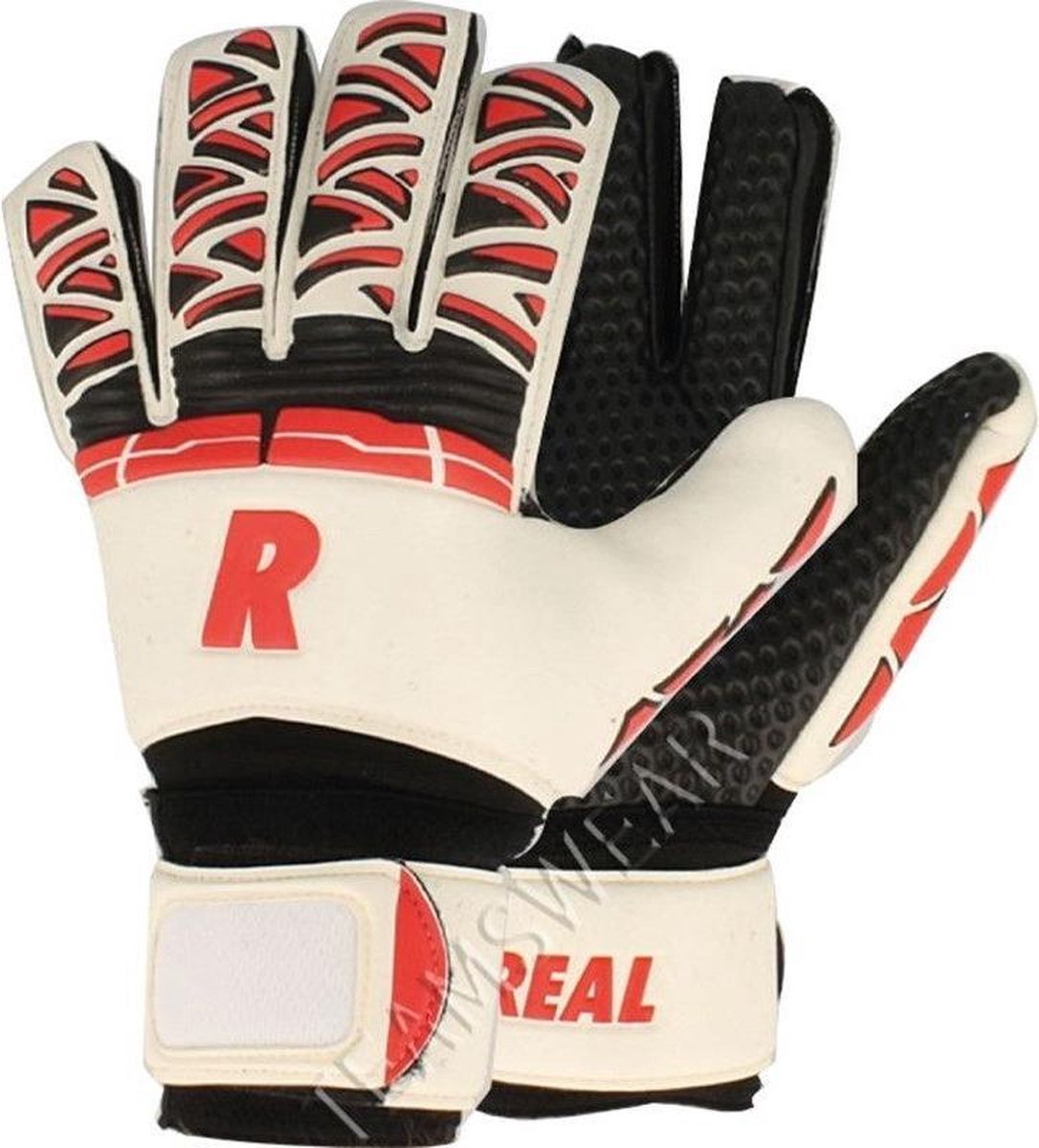 Real Pro Grip Keepershandschoenen Kinderen - Wit / Rood / Zwart | Maat: 4