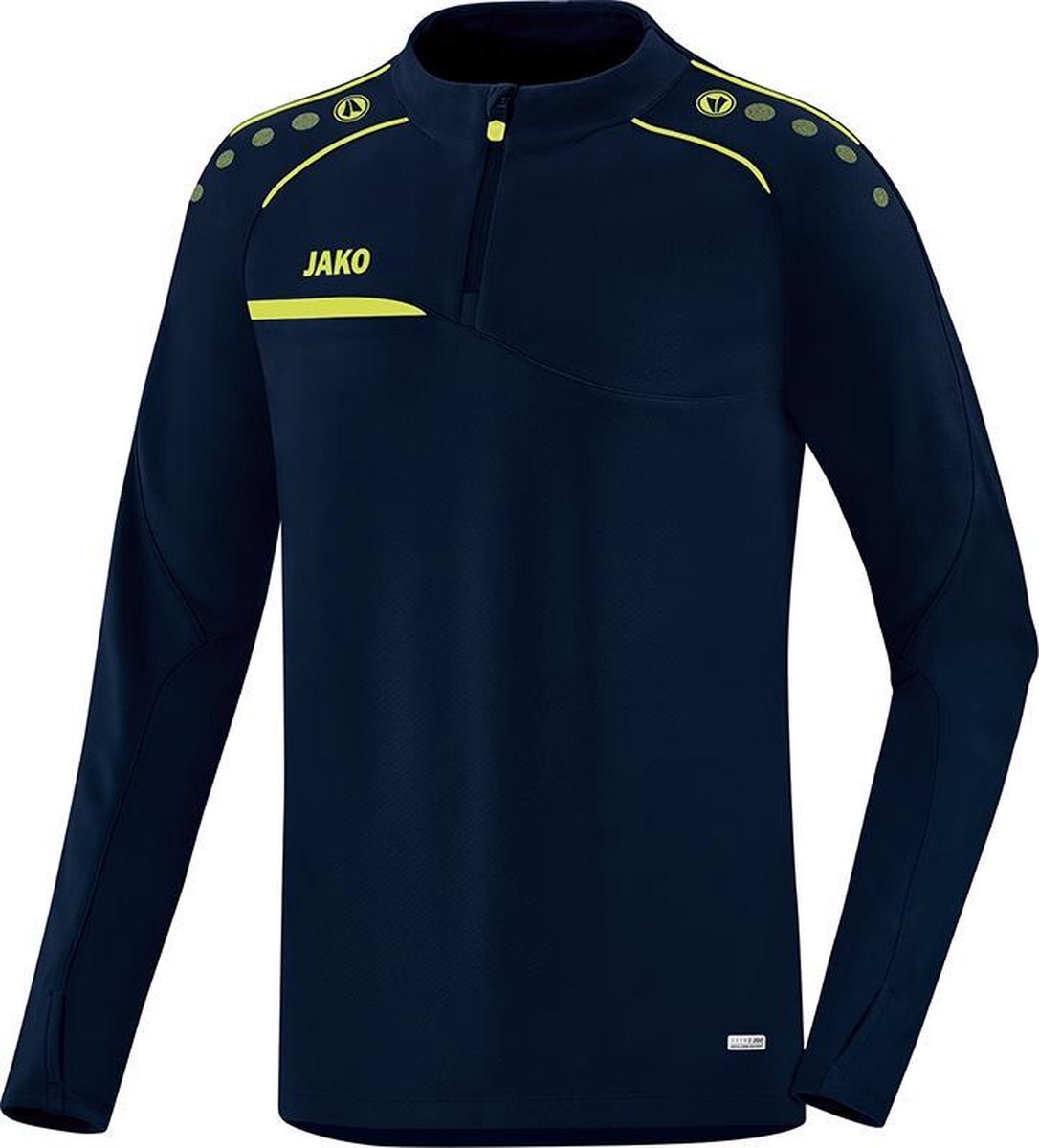 Jako Ziptop Prestige Marine-Lemon Maat 2XL
