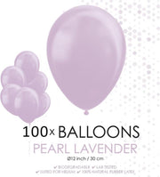 100 Parel lavendel ballonnen 30 cm.