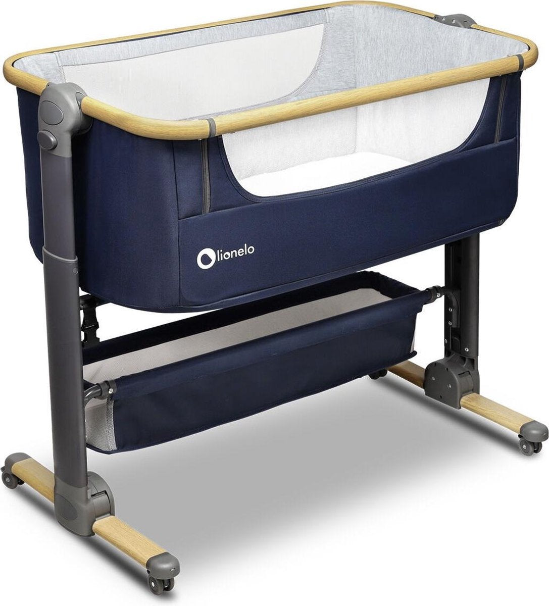 Lionelo Co-sleeper - Aanschuifwieg - Timon 3-in-1 Navy Blue