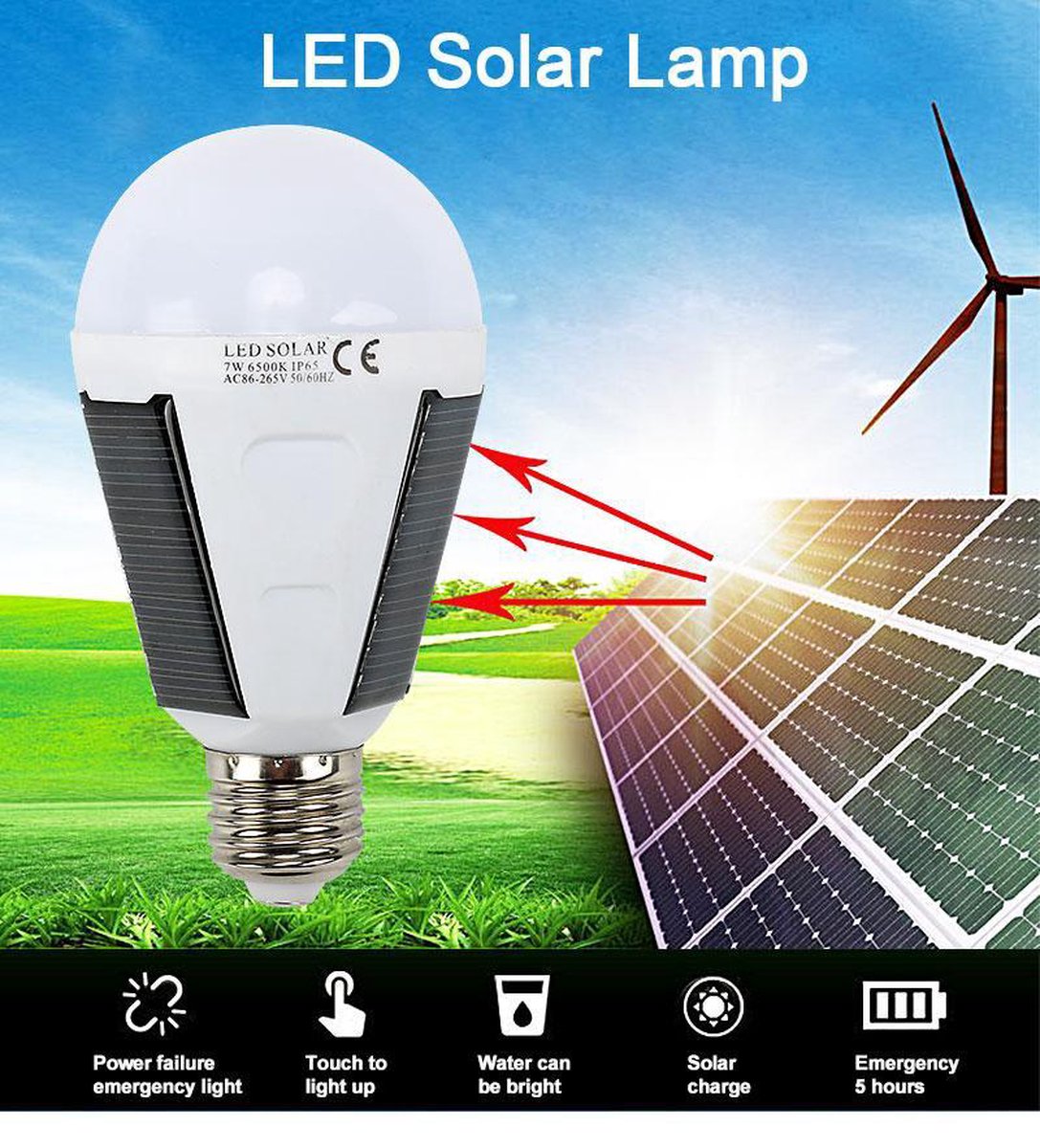 Kampeerlamp Zonne energie LED Solar