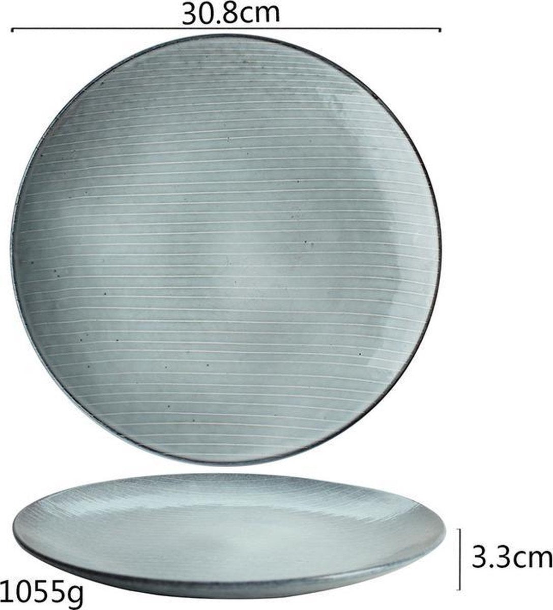 TDR - 4x Bord - porselein - ⌀ 30CM - Uniek gevormd