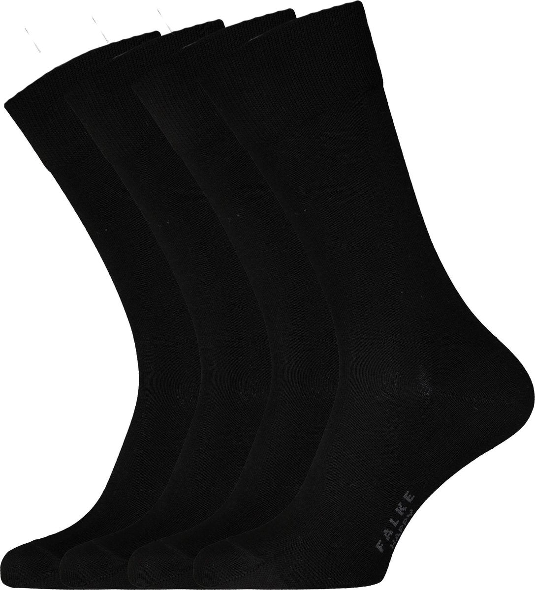 FALKE Happy herensokken (2-pack) - zwart (black) -  Maat: 43-46