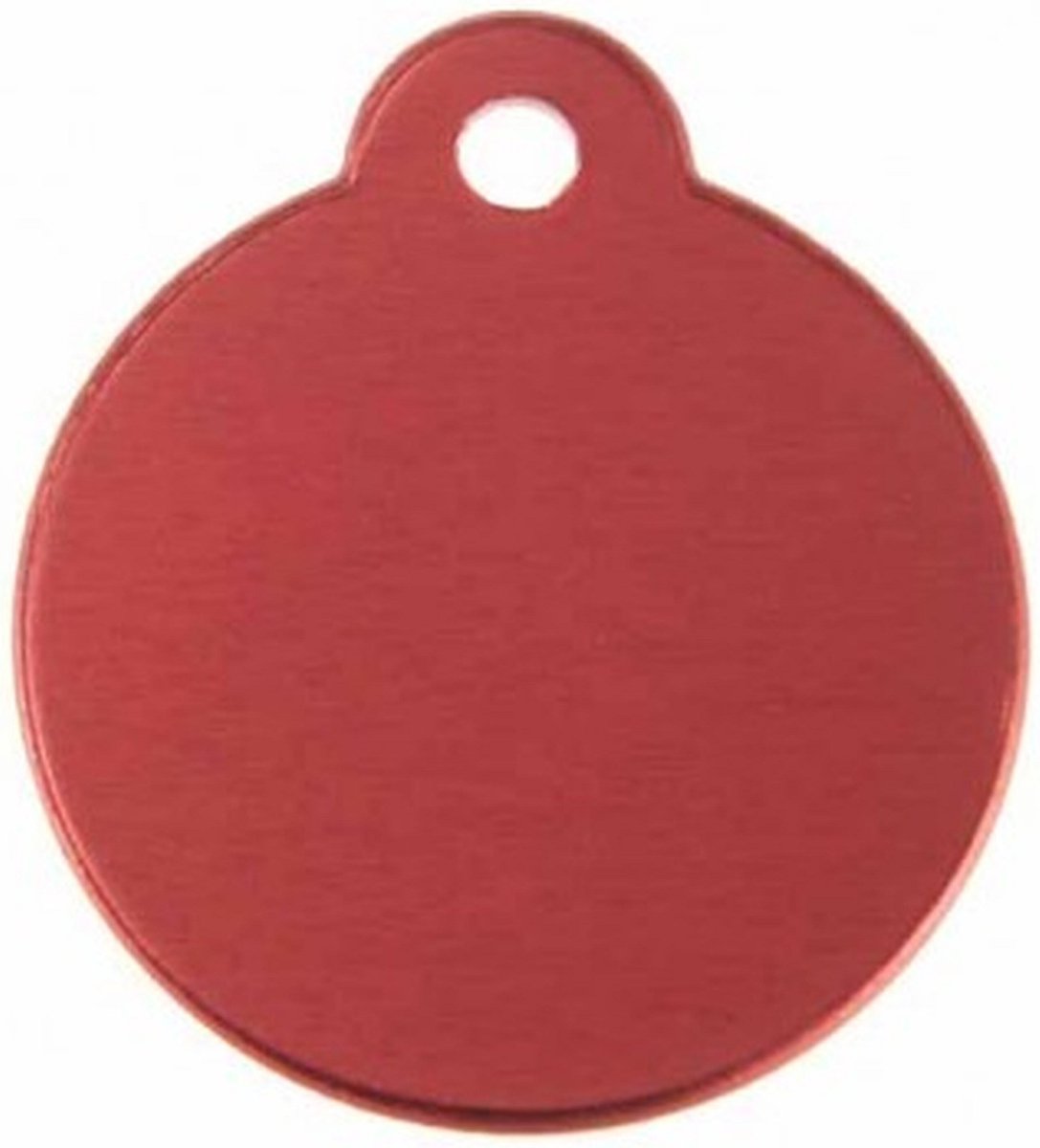 Hondenpenning Rond met lus rood | 1 zijde graveren | Ø 27 mm