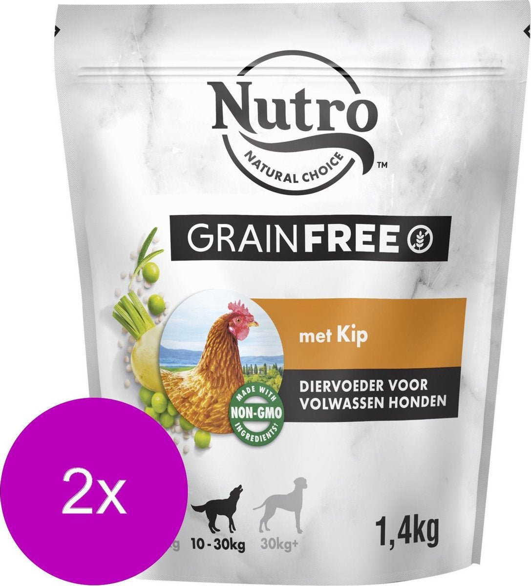 Nutro Adult Grain Free Medium Kip - Hondenvoer - 2 x 1.4 kg