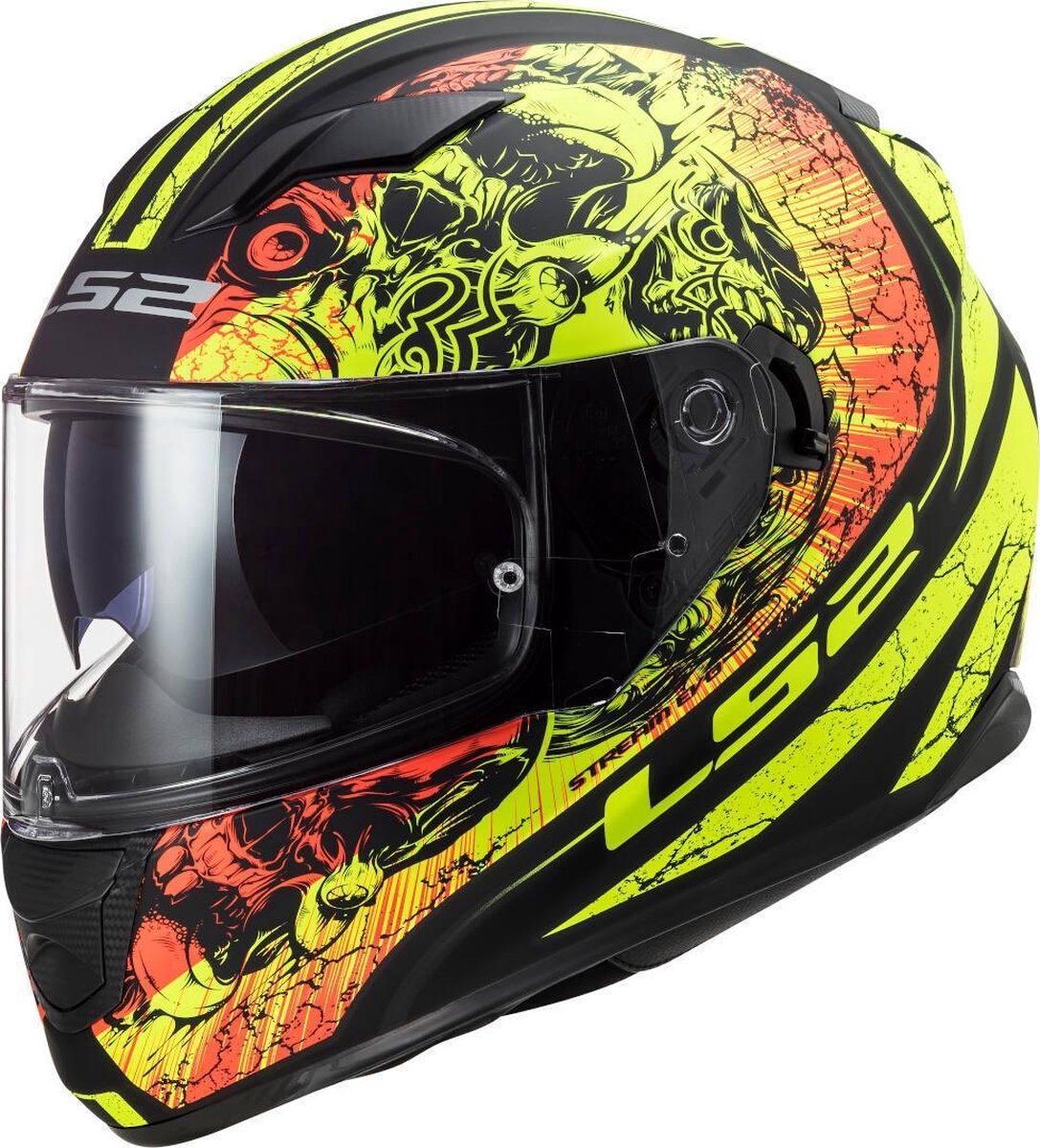 LS2 FF320 Stream Evo Throne Mat Zwart Hi-Vis Geel M