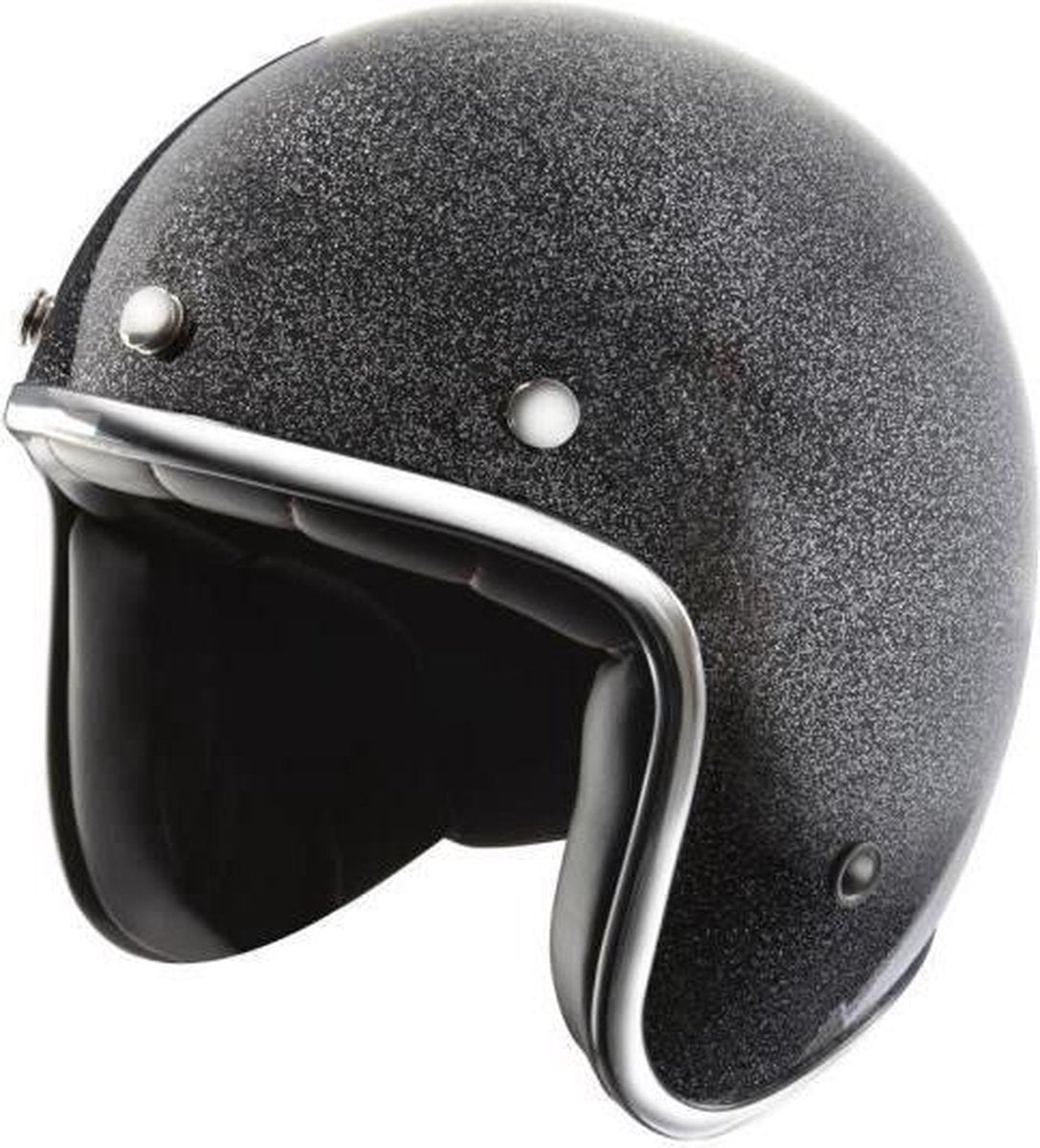 NOX N242 Glitter zwarte jethelm