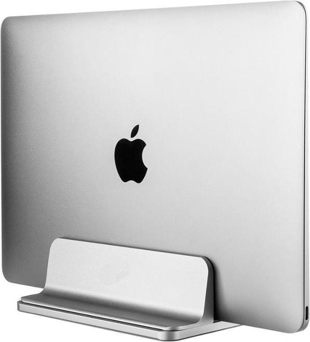 Mastersøn - Verstelbare Verticale Aluminium Laptop & Mobiel Standaard – Table Stand – Tafel & Bureau Steun - Laptop Houder Aluminum Verticaal - Zilver - Silver - Grijs - Verstelbaar - Ook geschikt voor Apple Macbook Air & Pro - Notebook - Chromebook