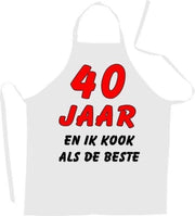 40 jaar en ik kook als de beste - Luxe Schort Keukenschort met leeftijd - Wit