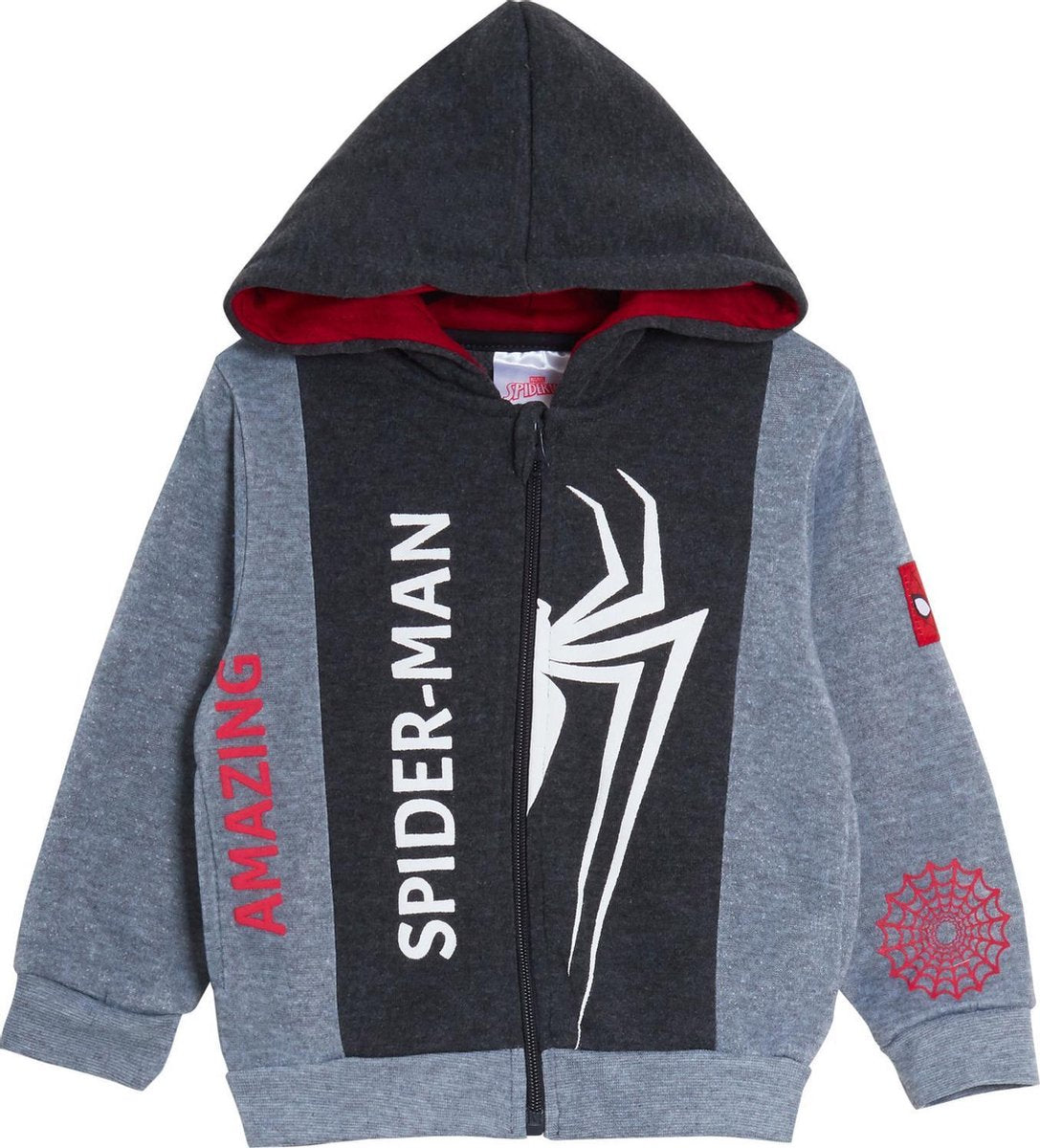 Marvel Spiderman - vest - kinder - grijs - maat 98