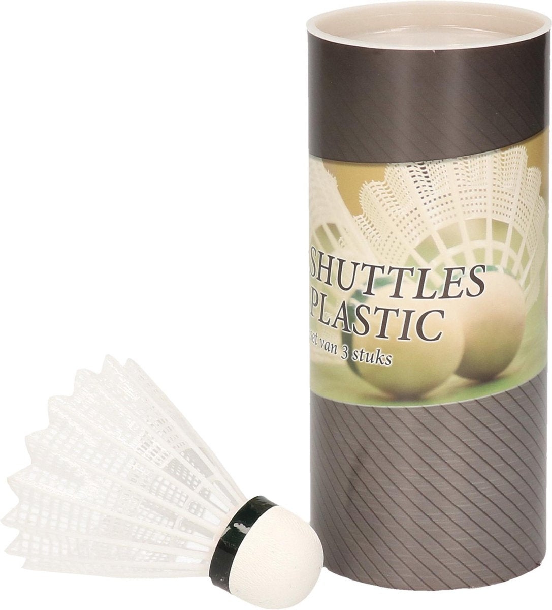 Set van 3x stuks badminton shuttles wit - Witte kunststof shuttles om mee te badmintonnen -  8 x 6 cm