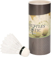Set van 3x stuks badminton shuttles wit - Witte kunststof shuttles om mee te badmintonnen -  8 x 6 cm