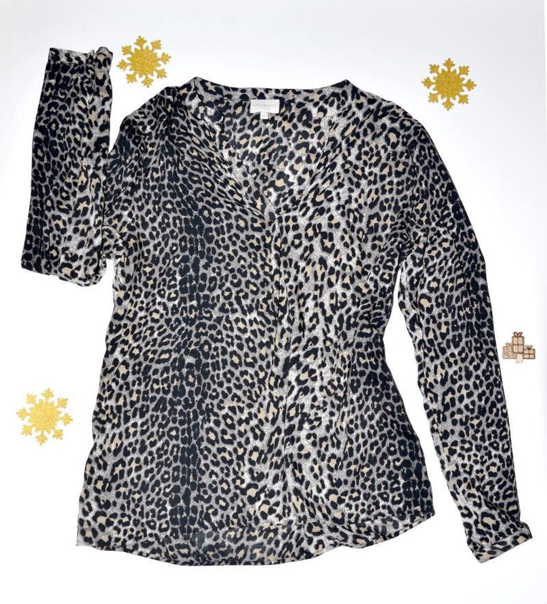 Milano Italy Cheetah Chic overhemd bloes wit -mt.42