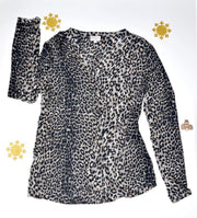 Milano Italy Cheetah Chic overhemd bloes wit -mt.42