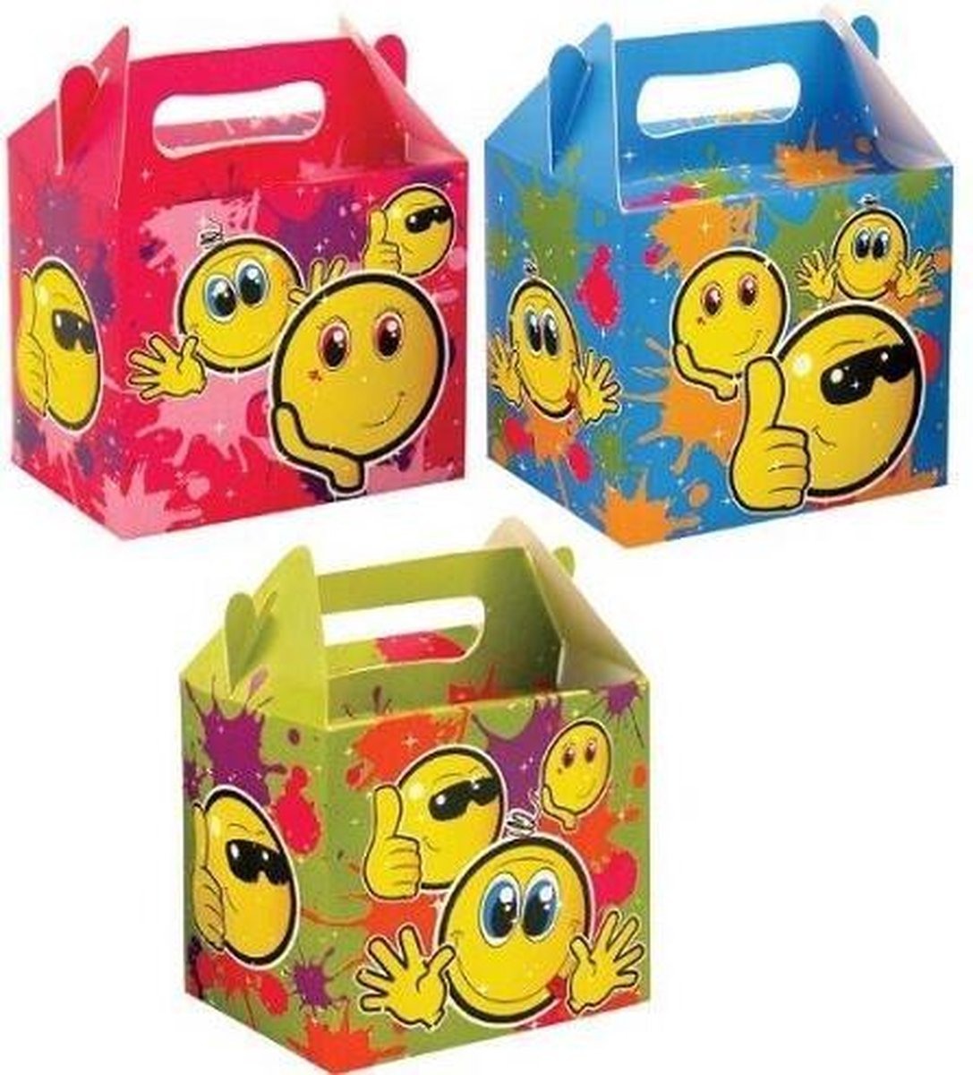 6 stuks menubox Smiley 14 x 9.5 x 18 Cm
