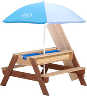 AXI Nick Zand & Water Picknicktafel Bruin - Verstelbare Parasol – FSC Hout