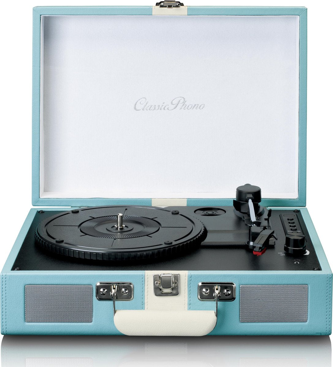 Classic Phono TT-110 - Platenspeler met bluethooth en Speakers - blauw