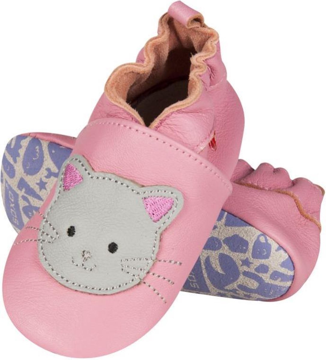 lederen kinderslofjes/babyslofjes maat  18/19