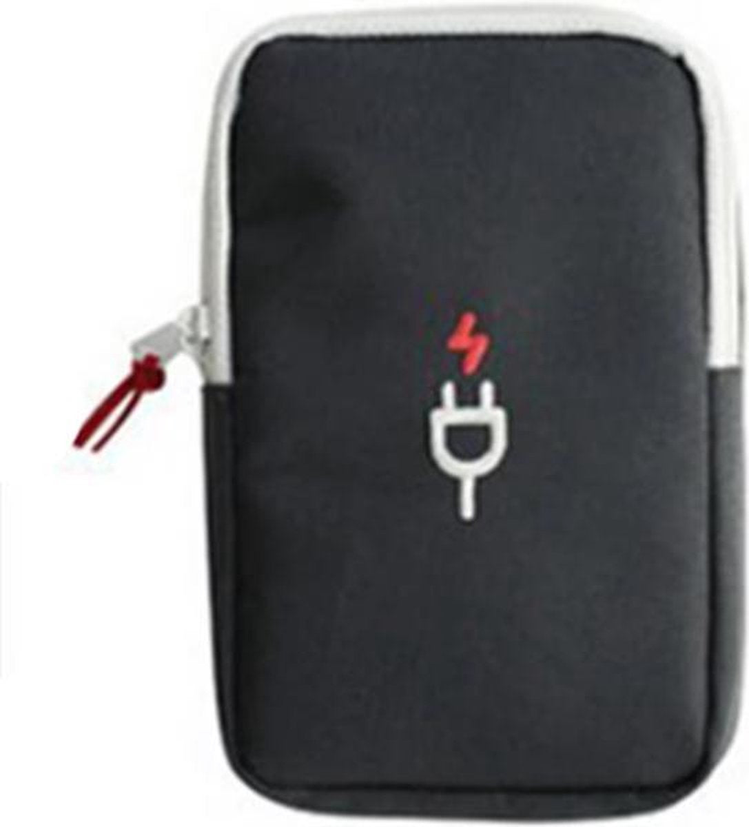 Kabel organiser tas - opbergtas - tas voor kabels - powerbank case - snoeren wegwerken - waterafstotend - Zwart