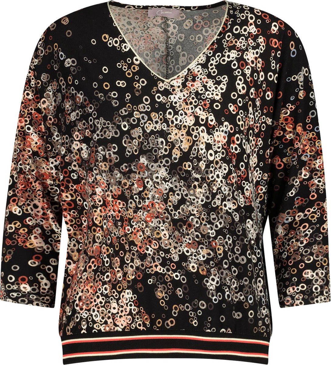 Cassis - T-shirt met ringen - Zwart