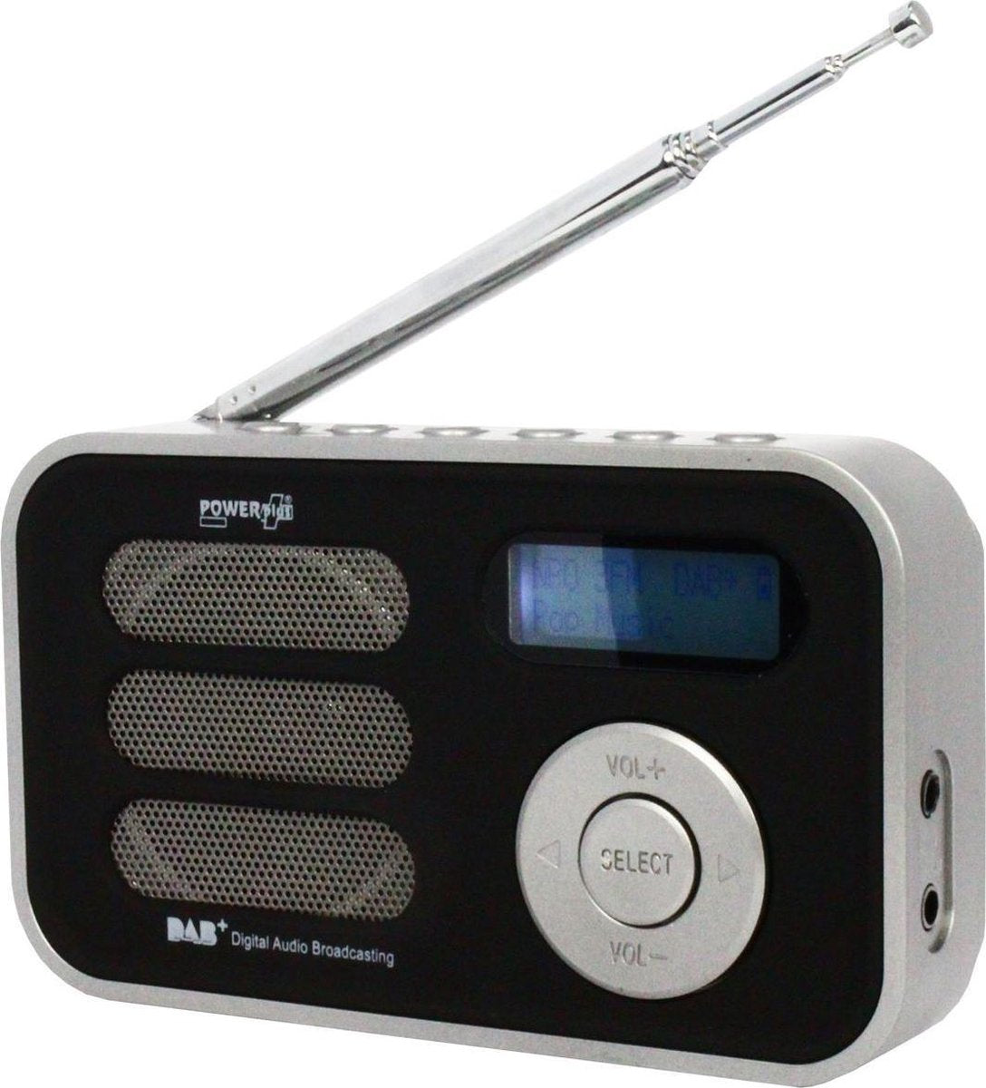 POWERplus Stork Solar DAB+ FM Pocket Radio | Digitale Radio - Klok - Alarm | Digitale radio op zonne-energie | in handige EVA transport tasje met rits
