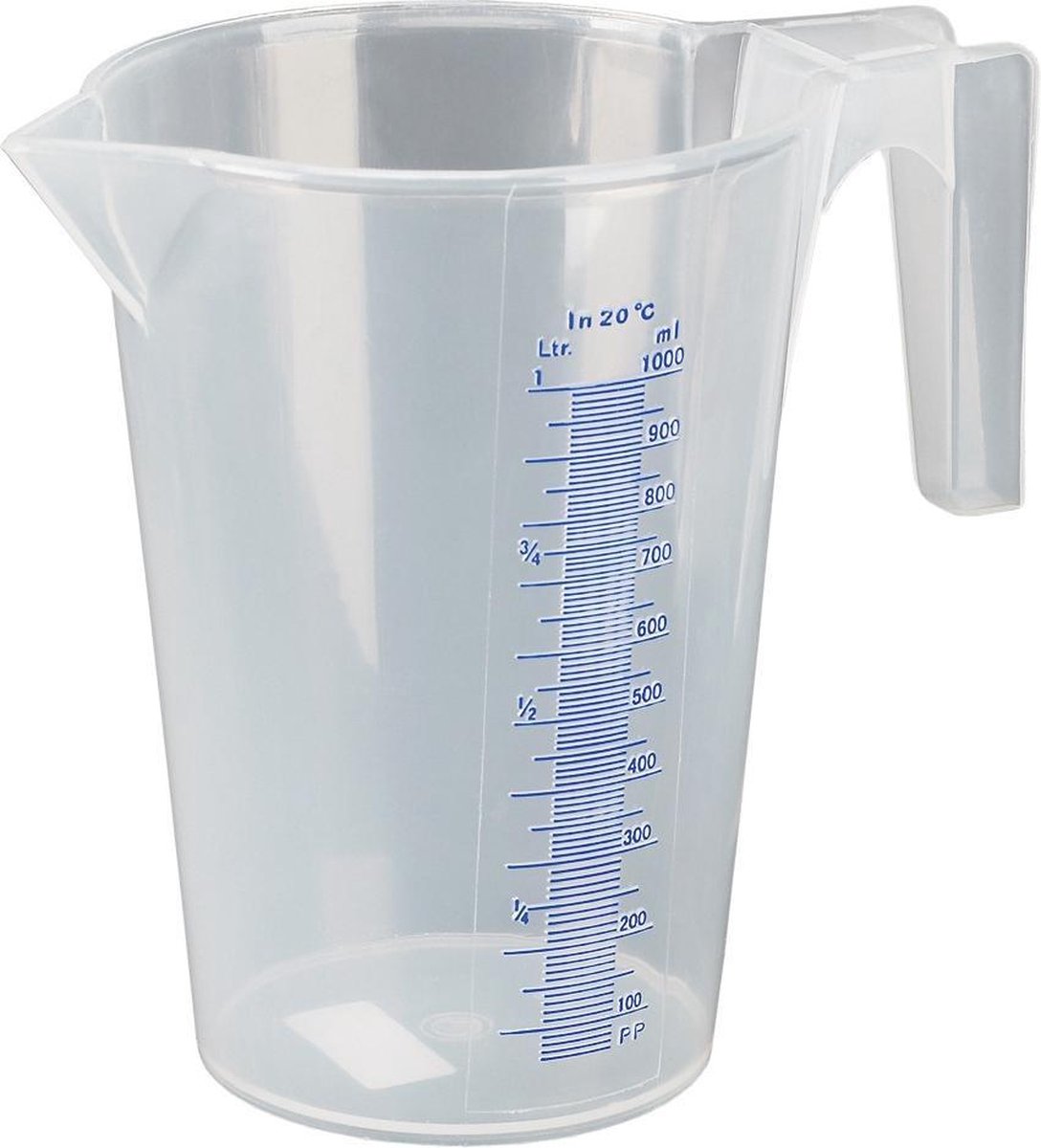 Maatbeker met schenktuit en maatverdeling - 1 liter