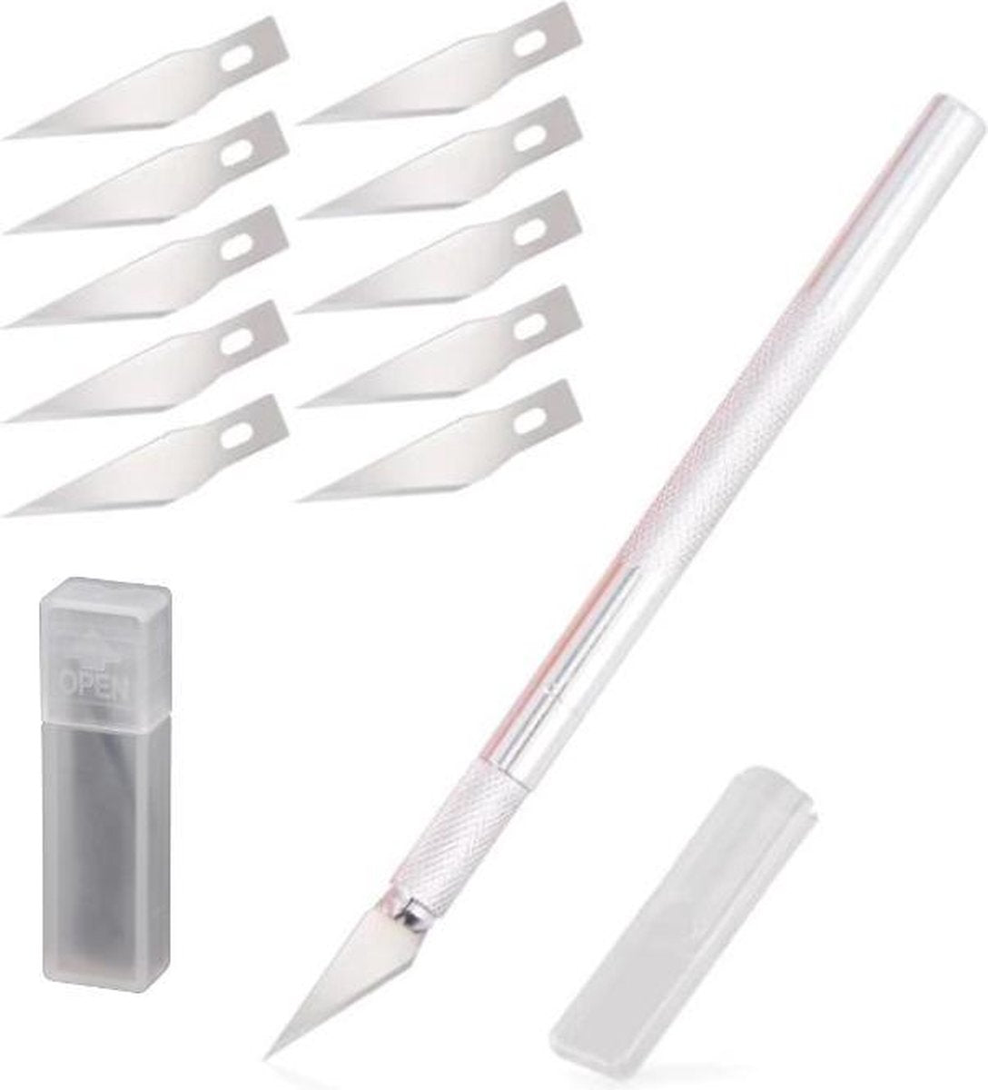 Scalpel Set Inclusief 10 Extra Mesjes - Hobbymes Scalpelmes Precisiemes