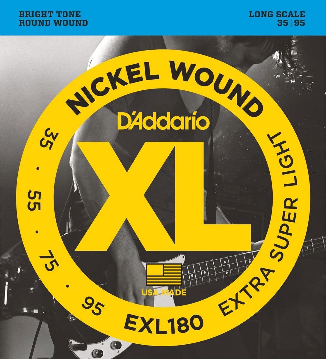 D'Addario EXL180 Extra-Super Light 35-95 snarenset voor basgitaar