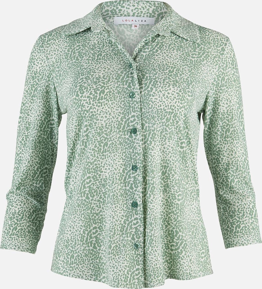 Hemd met luipaardprint - Khaki