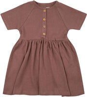 Little Indians Jurk Basic Meisjes Katoen Donkerbruin Maat 80