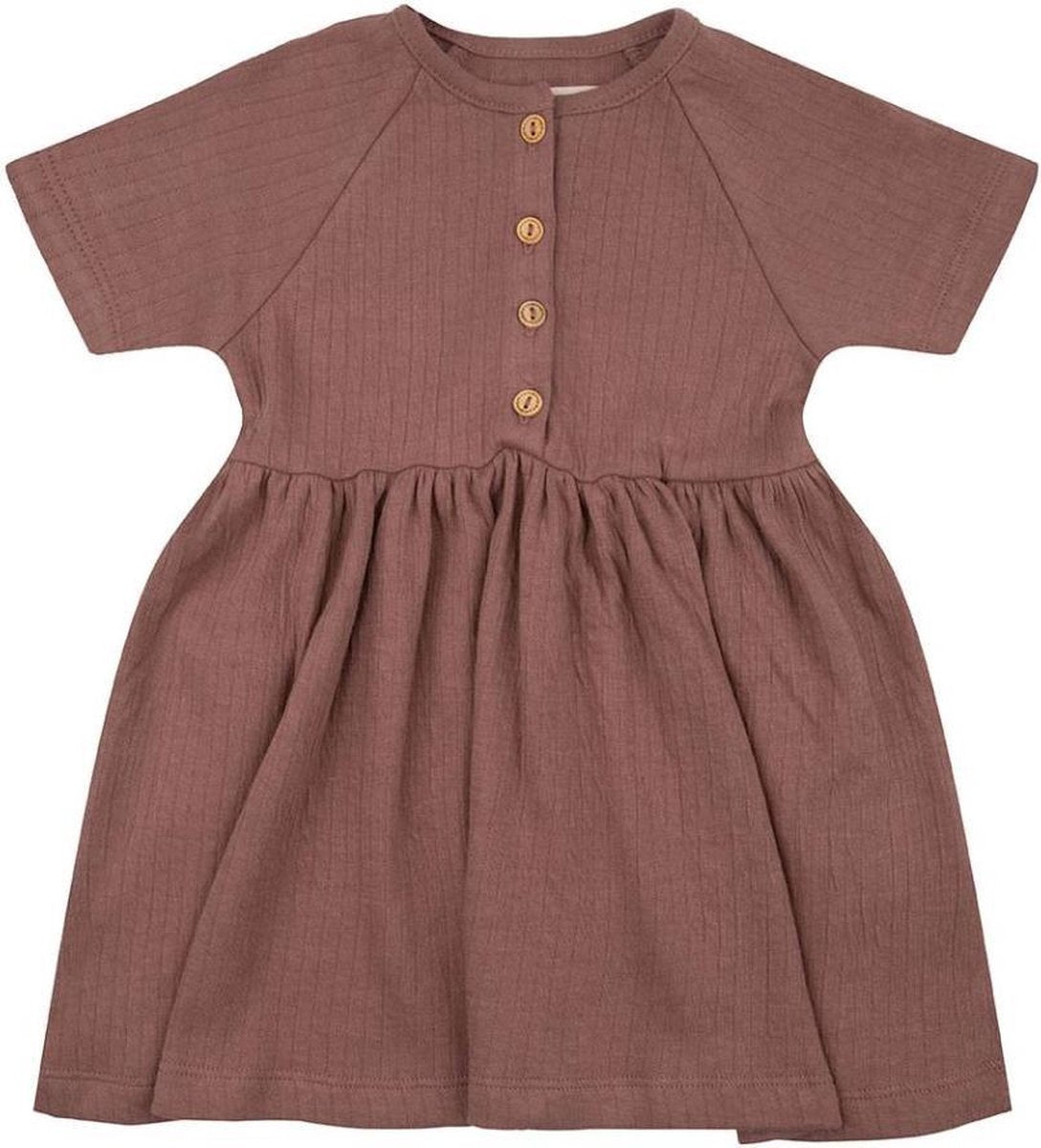 Little Indians Jurk Basic Meisjes Katoen Donkerbruin Maat 80