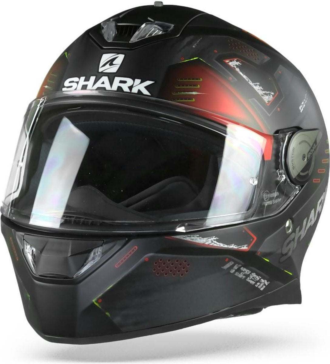 Shark Skwal 2 Venger Mat Zwart Anthracite Rood KAR Integraalhelm - Motorhelm -  Maat S