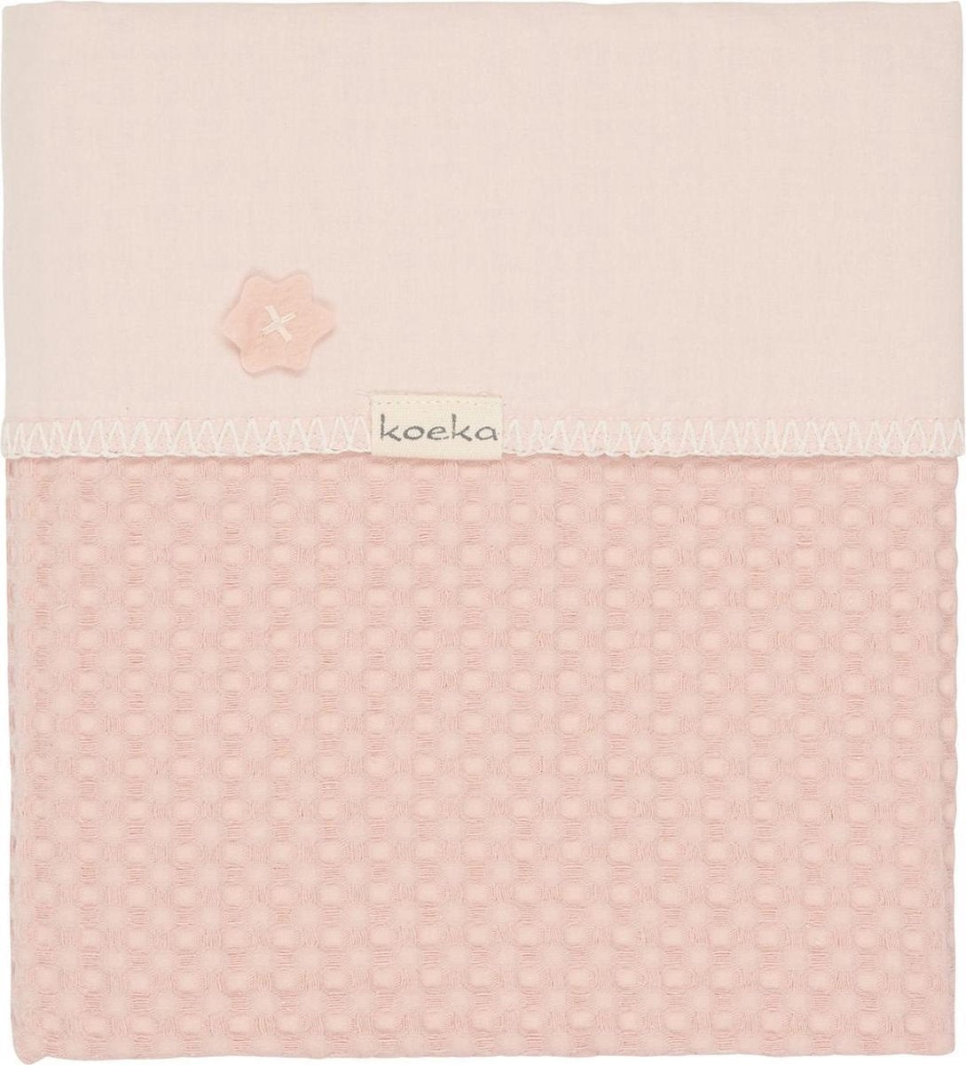 Koeka Wiegdeken wafel flanel Antwerp - shadow pink/light shadow pink 75x100cm