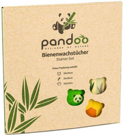 Pandoo Bijenwas wraps starterset - 3 maten - Zero waste - Boterhamzakje - Herbruikbaar