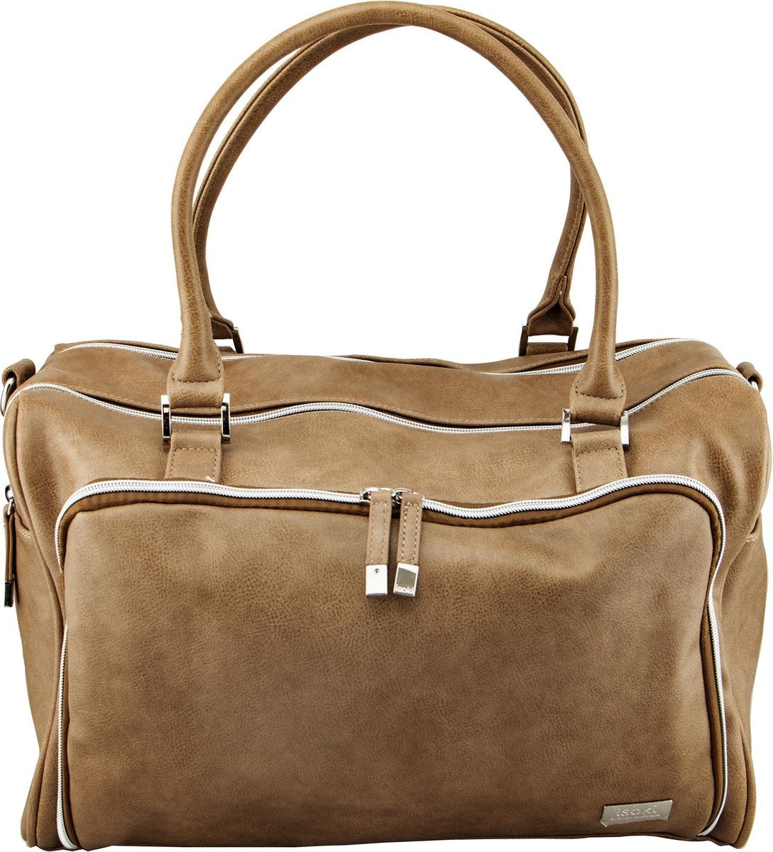 Isoki luiertas Double Zip Satchel Amber Tan Bruin