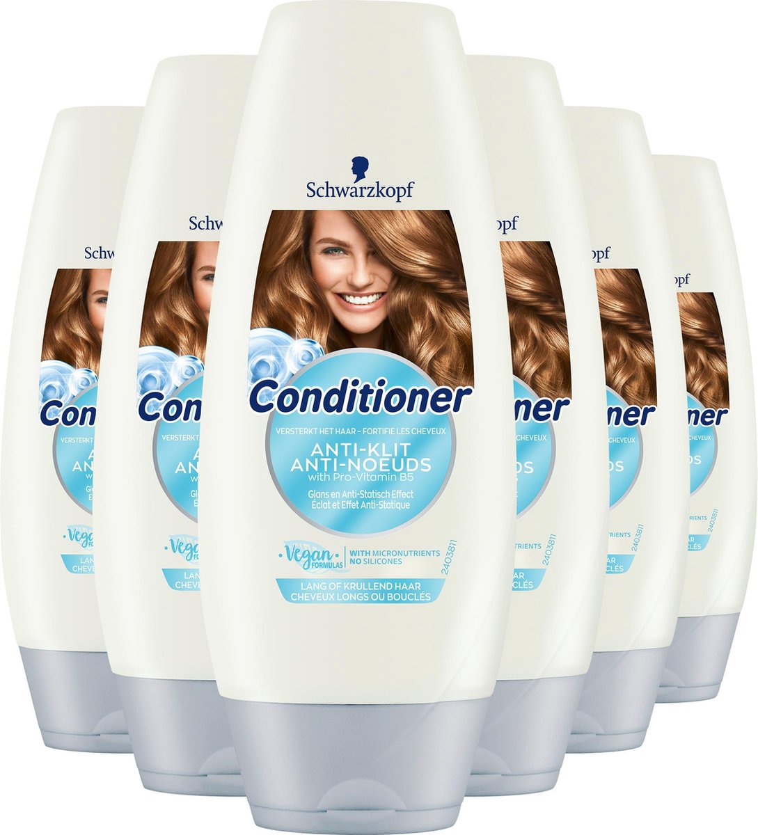 Schwarzkopf Anti-Klit Conditioner 6x 250 ml - Voordeelverpakking
