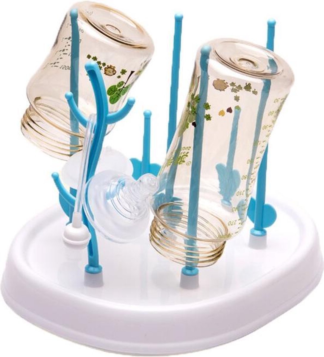 WiseGoods - Babyfles Droogrek - Flessen - Afdruiprek - Baby Flesjes Droogrek - Blauw
