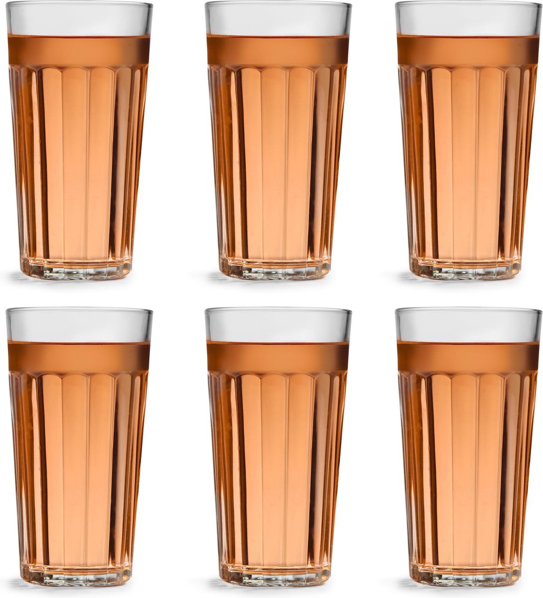 Libbey Longdrinkglas Paneled - 470 ml / 47 cl - 6 stuks - vaatwasserbestendig - tijdloos design - hoge kwaliteit