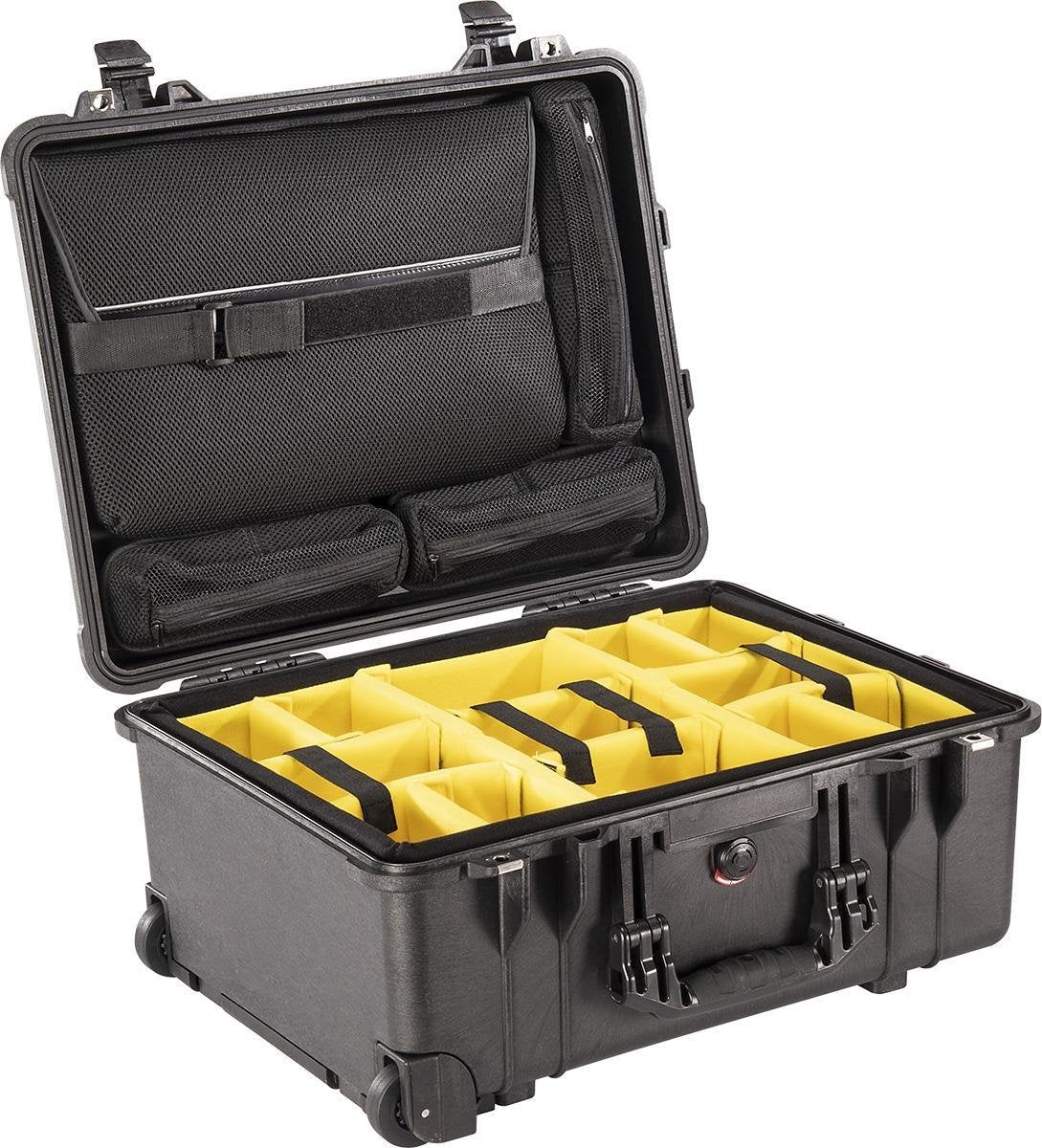 Peli 1560 Case Zwart  - Met klittenband vakverdeling en laptophoes in deksel