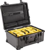 Peli 1560 Case Zwart  - Met klittenband vakverdeling en laptophoes in deksel
