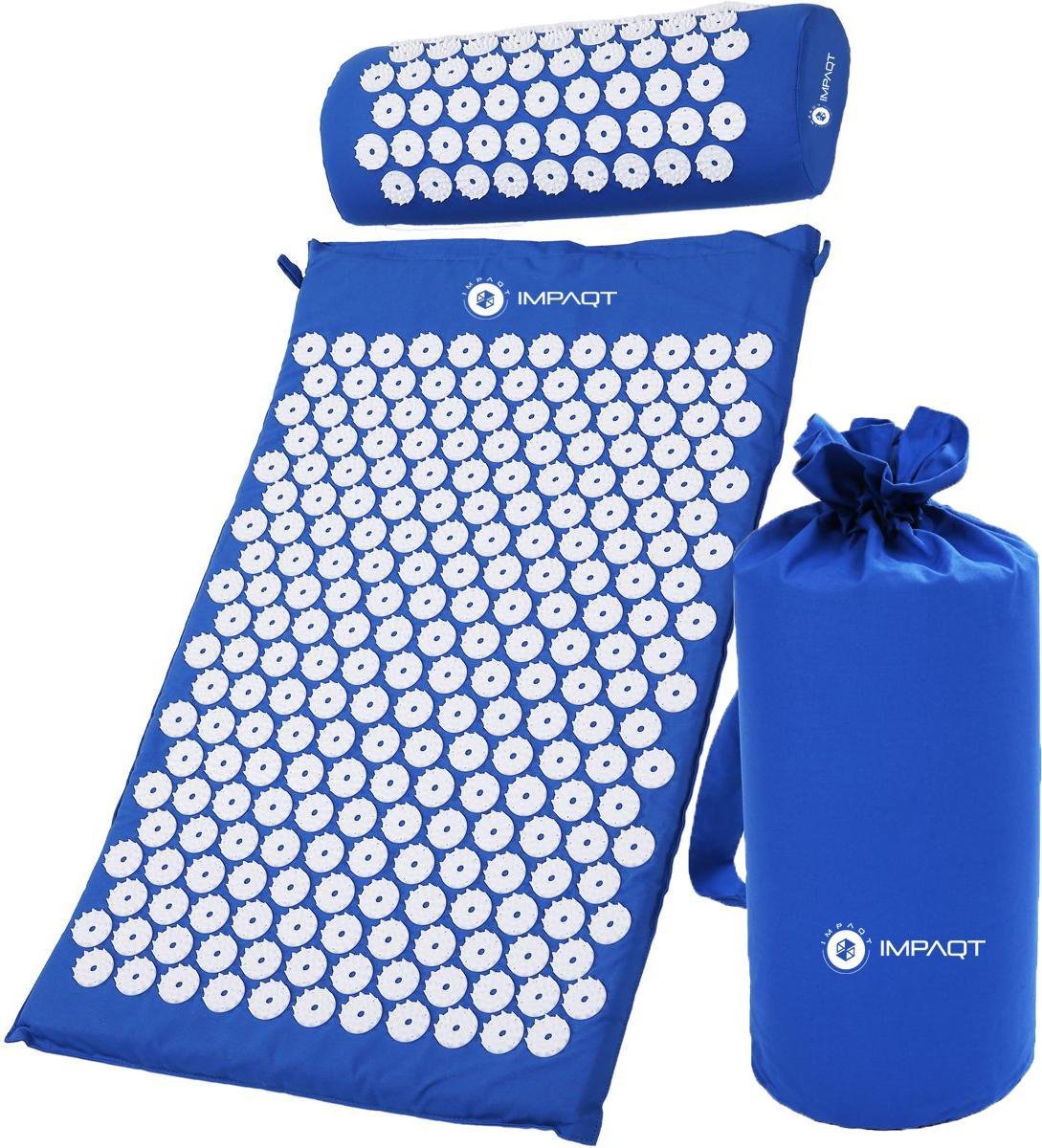 IMPAQT Acupressure Mat en Kussen spijkermat - Acupunctuur Set  – Blauw (68cm x 42 cm)