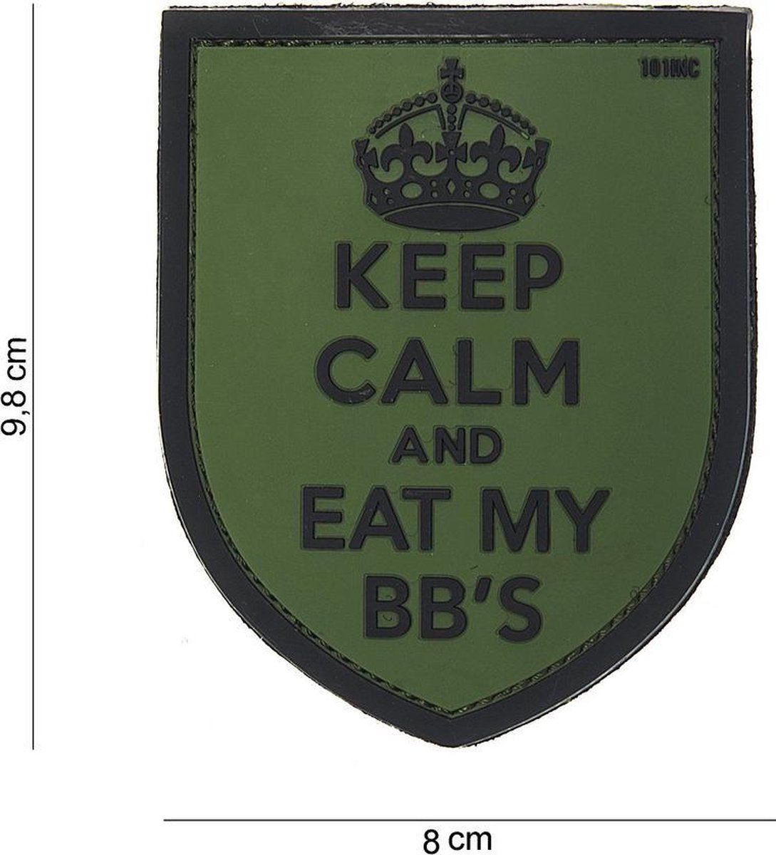 Embleem 3D PVC Keep Calm groen