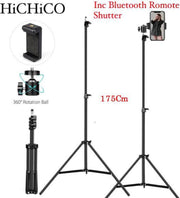 HiCHiCO Smartphone Tripod Camera Statief 175 Cm + Telefoonhouder