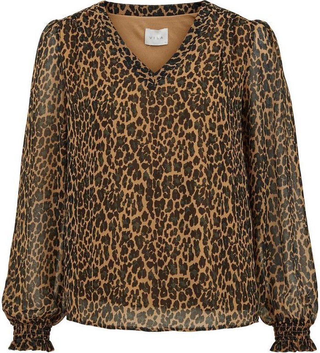 VILA VIAMIONE V-NECK L/S TOP/SU - NOOS Dames Top  - Maat 40