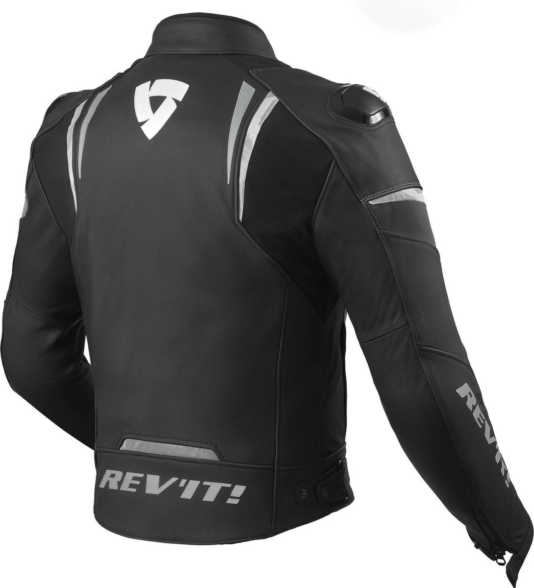 REV'IT! Glide Black Neon Red Leather Motorcycle Jacket 52